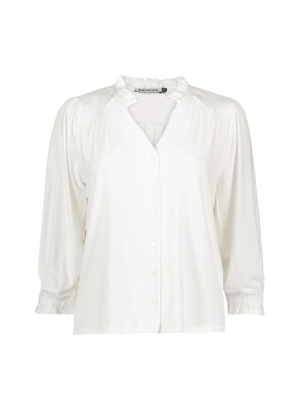 Annie Ruffle Collar Blouse - Pure White Baukjen