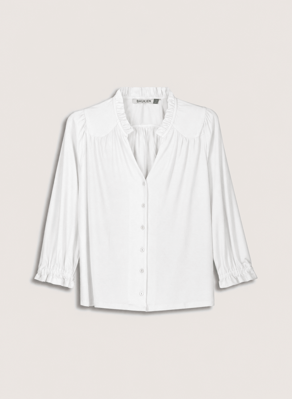 Annie Ruffle Collar Blouse - Pure White Baukjen