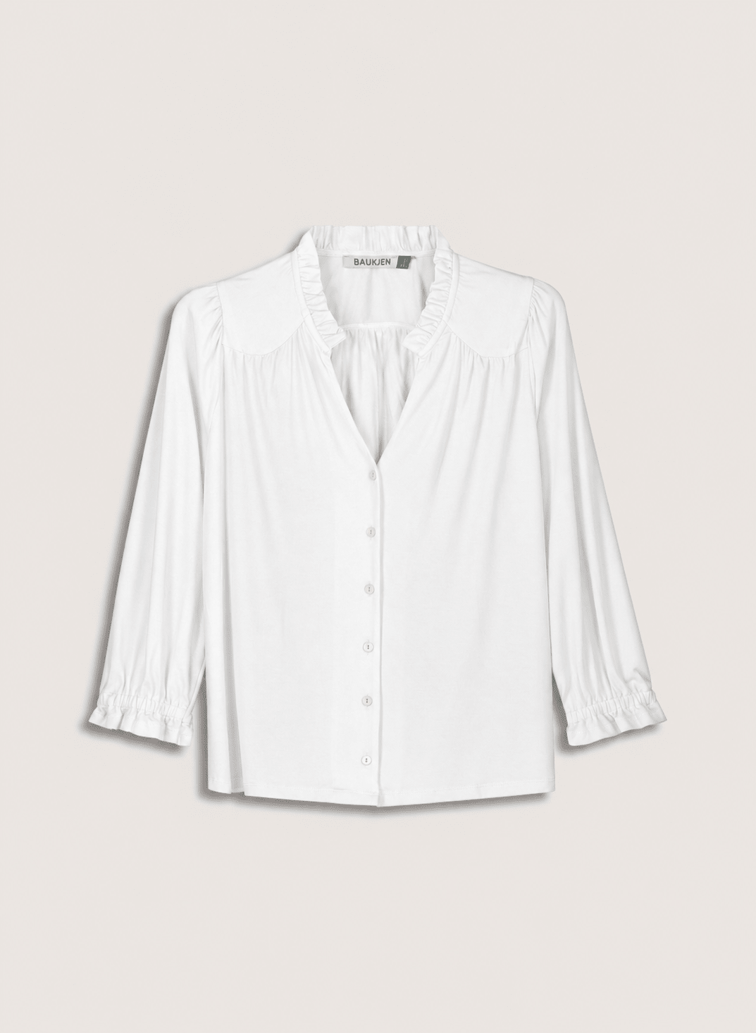 Annie Ruffle Collar Blouse - Pure White Baukjen