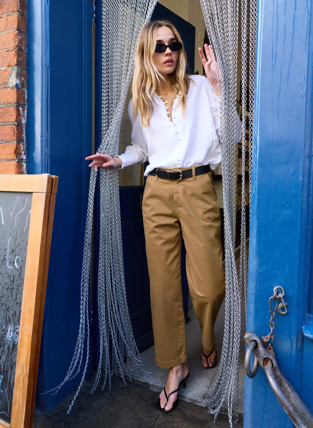 Annika Button Through Blouse - Pure White Baukjen