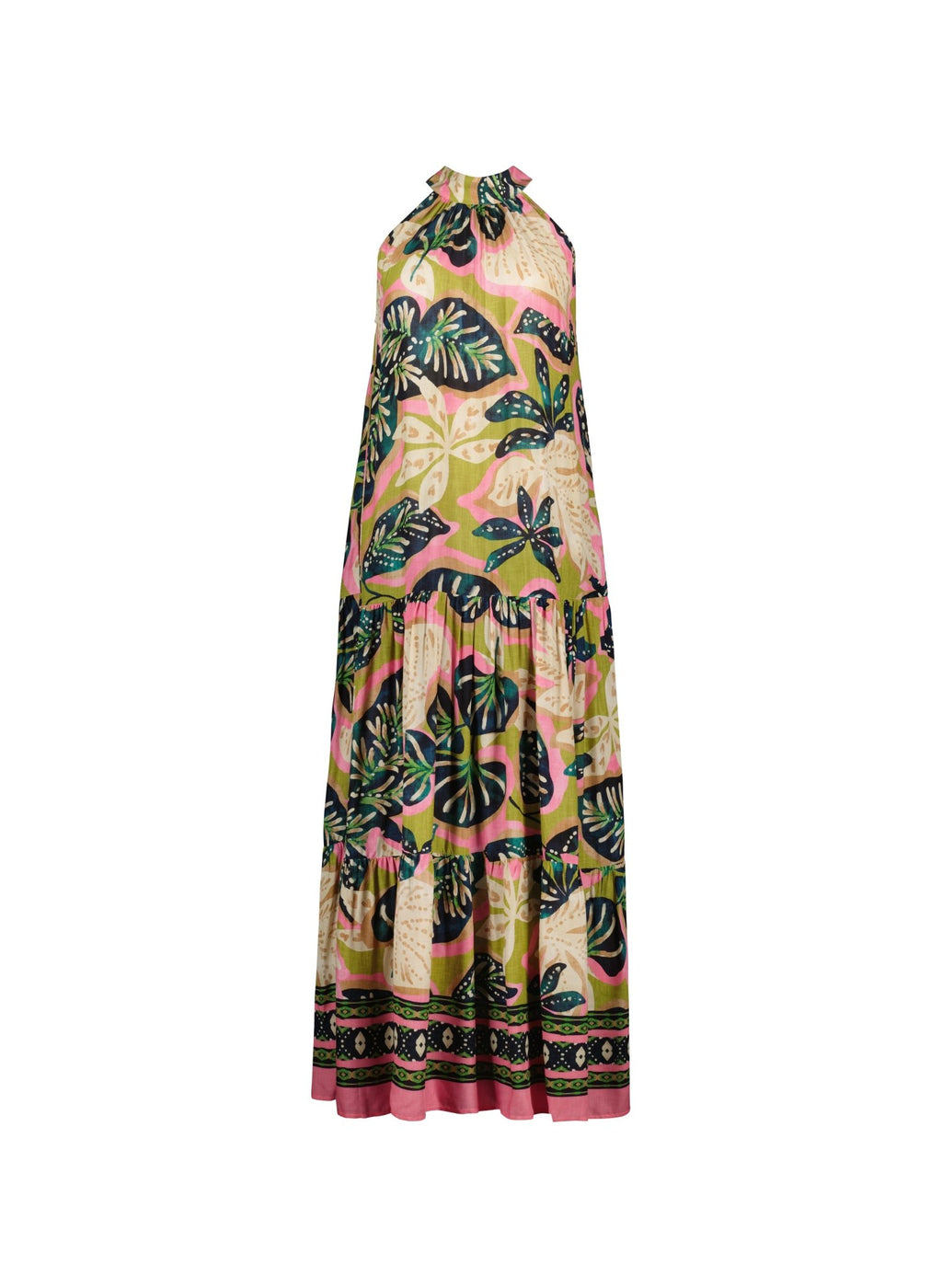 Anouk Printed Sleeveless Maxi Dress - Lime Palm Baukjen
