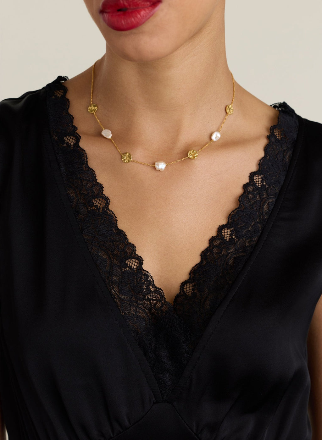 Anoushka Satin Slip Dress - Caviar Black Baukjen