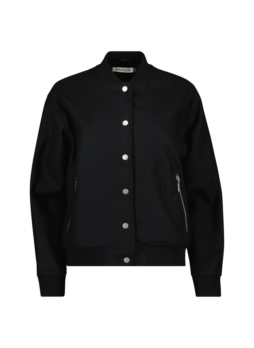 Antonia Wool Blend Bomber Jacket - Caviar Black Baukjen
