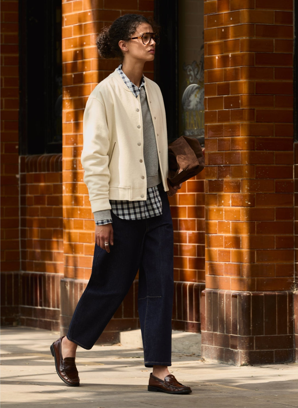 Antonia Wool Blend Bomber Jacket - Soft White Baukjen