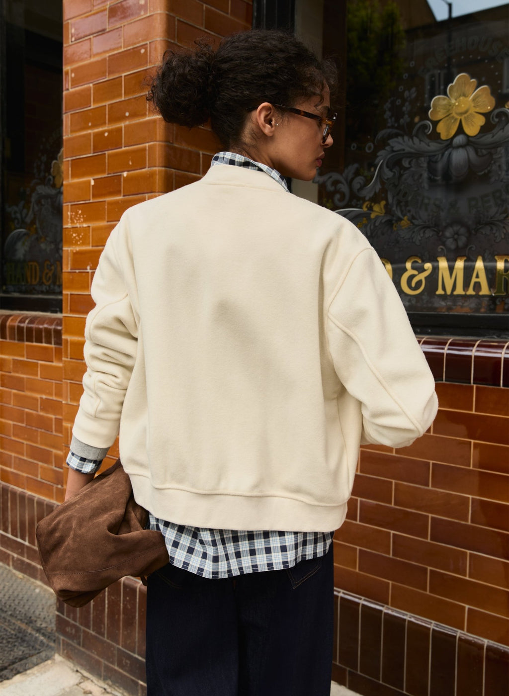 Antonia Wool Blend Bomber Jacket - Soft White Baukjen