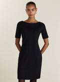 April Ponte Knee Length Dress - Black Baukjen