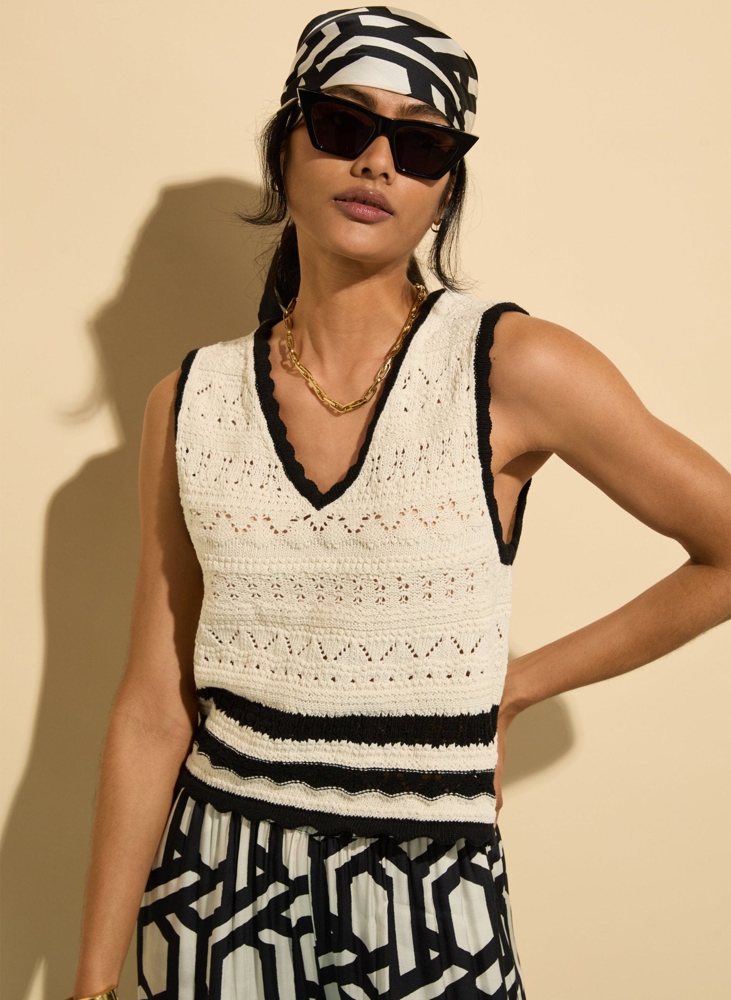 Apryl Ecotec Tank - Cream and Black Baukjen