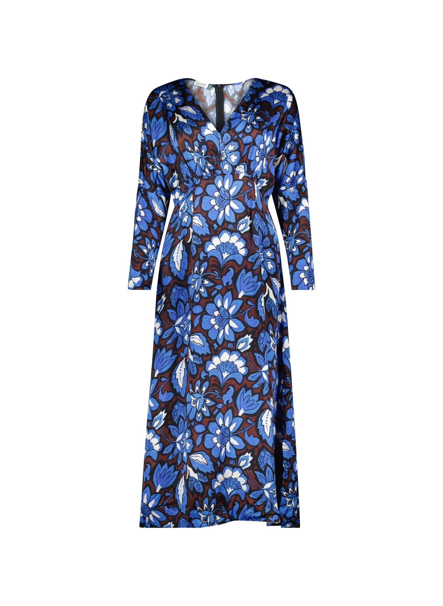 Arabella Printed Tea Dress - Blue Floral Saraca Baukjen