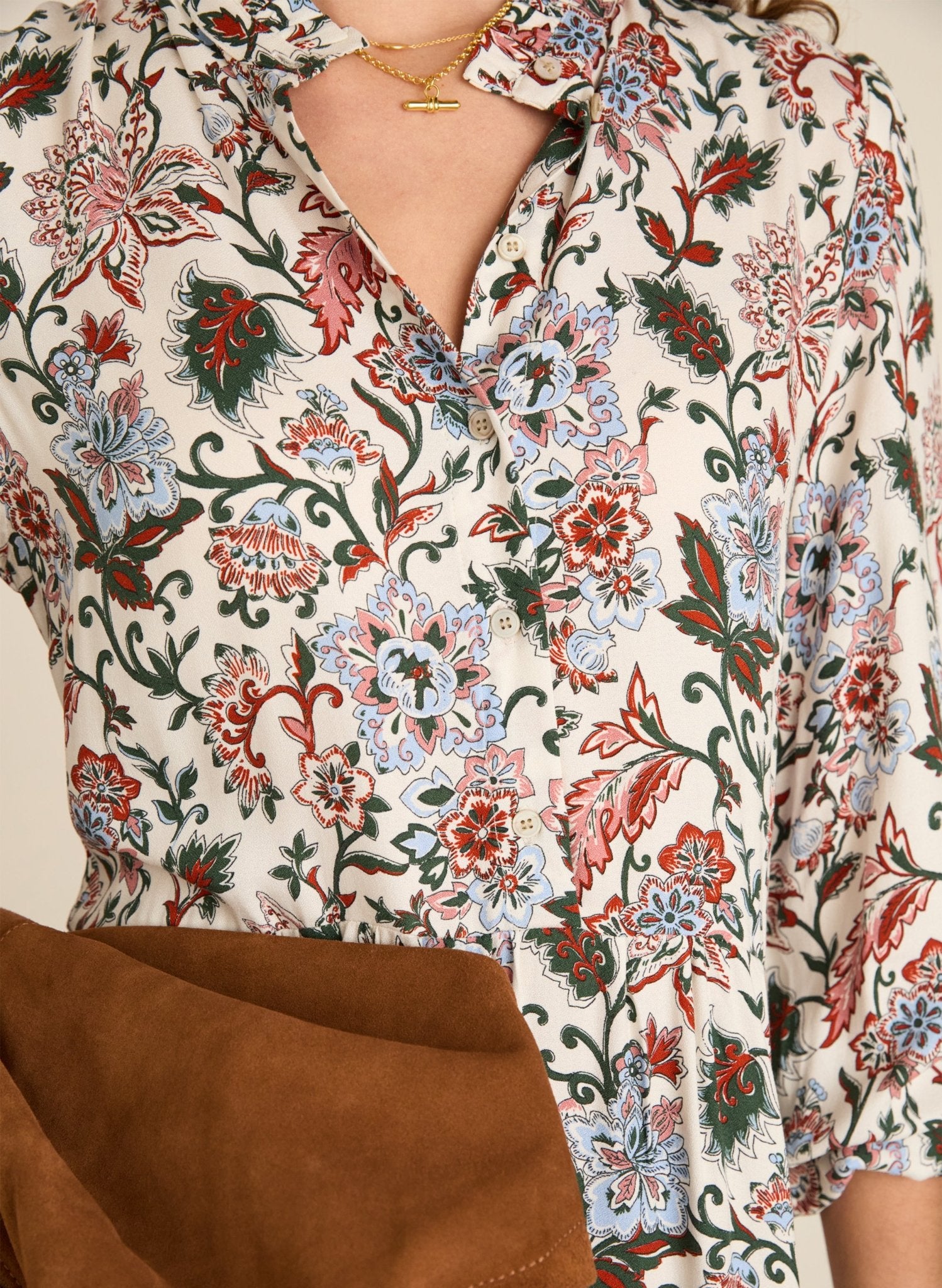 Arlette Dress with LENZING™ ECOVERO™ - Khaki Folk Baukjen