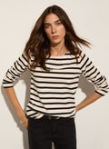 Ashley Organic Cotton Top - Antique White & Caviar Black Baukjen