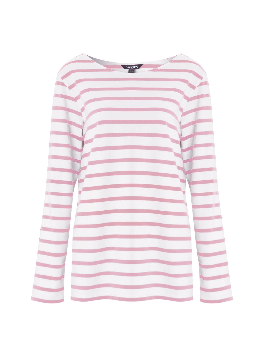 Ashley Organic Cotton Top - Soft White & Blossom Stripe Baukjen