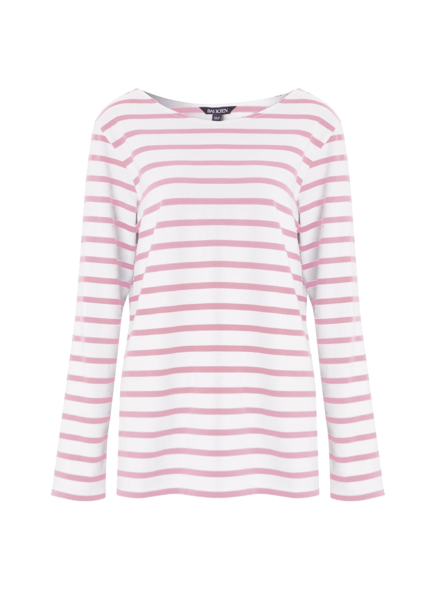 Ashley Organic Cotton Top - Soft White & Blossom Stripe Baukjen