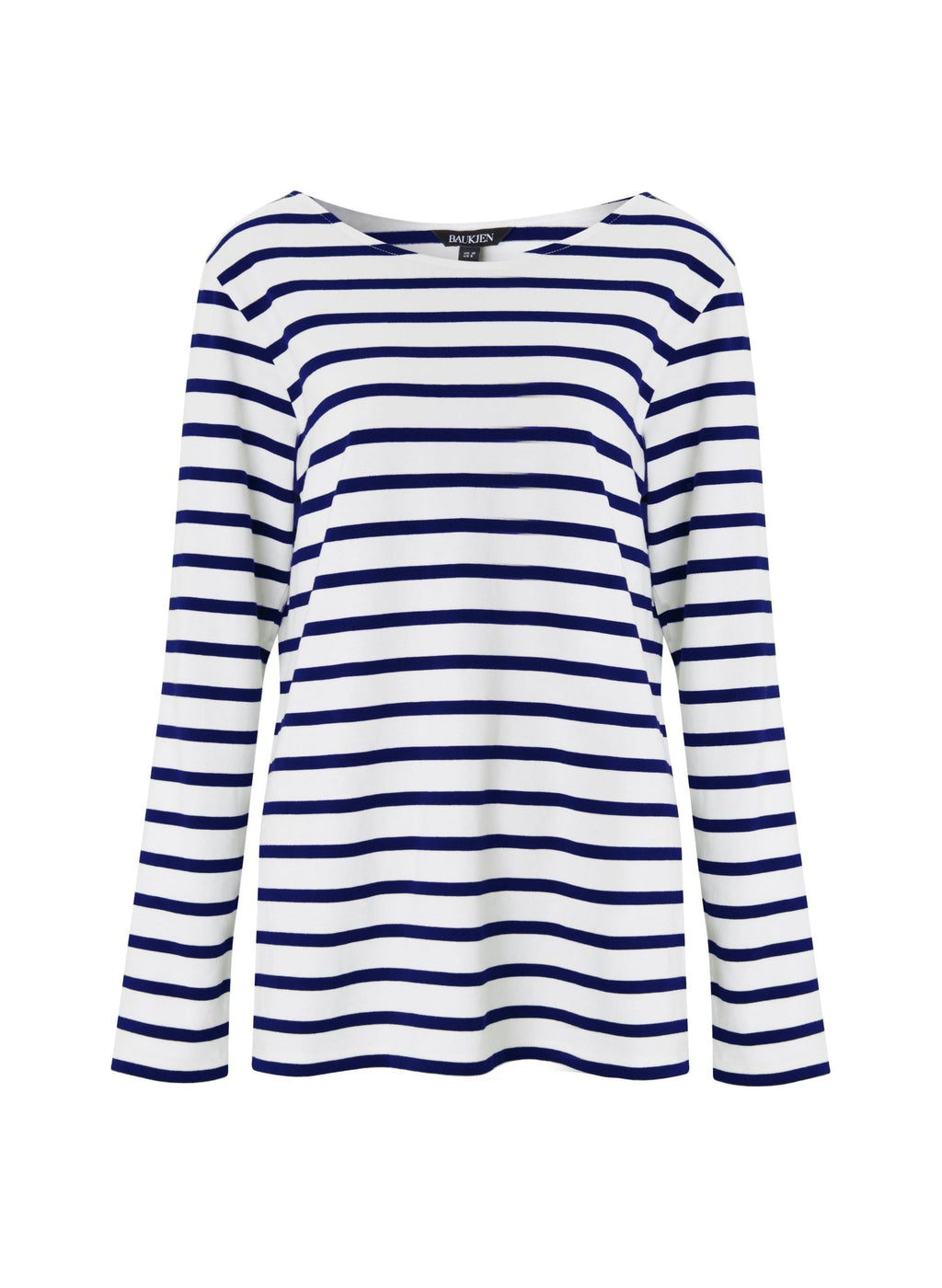 Ashley Organic Cotton Top - Soft White & Deep indigo Baukjen