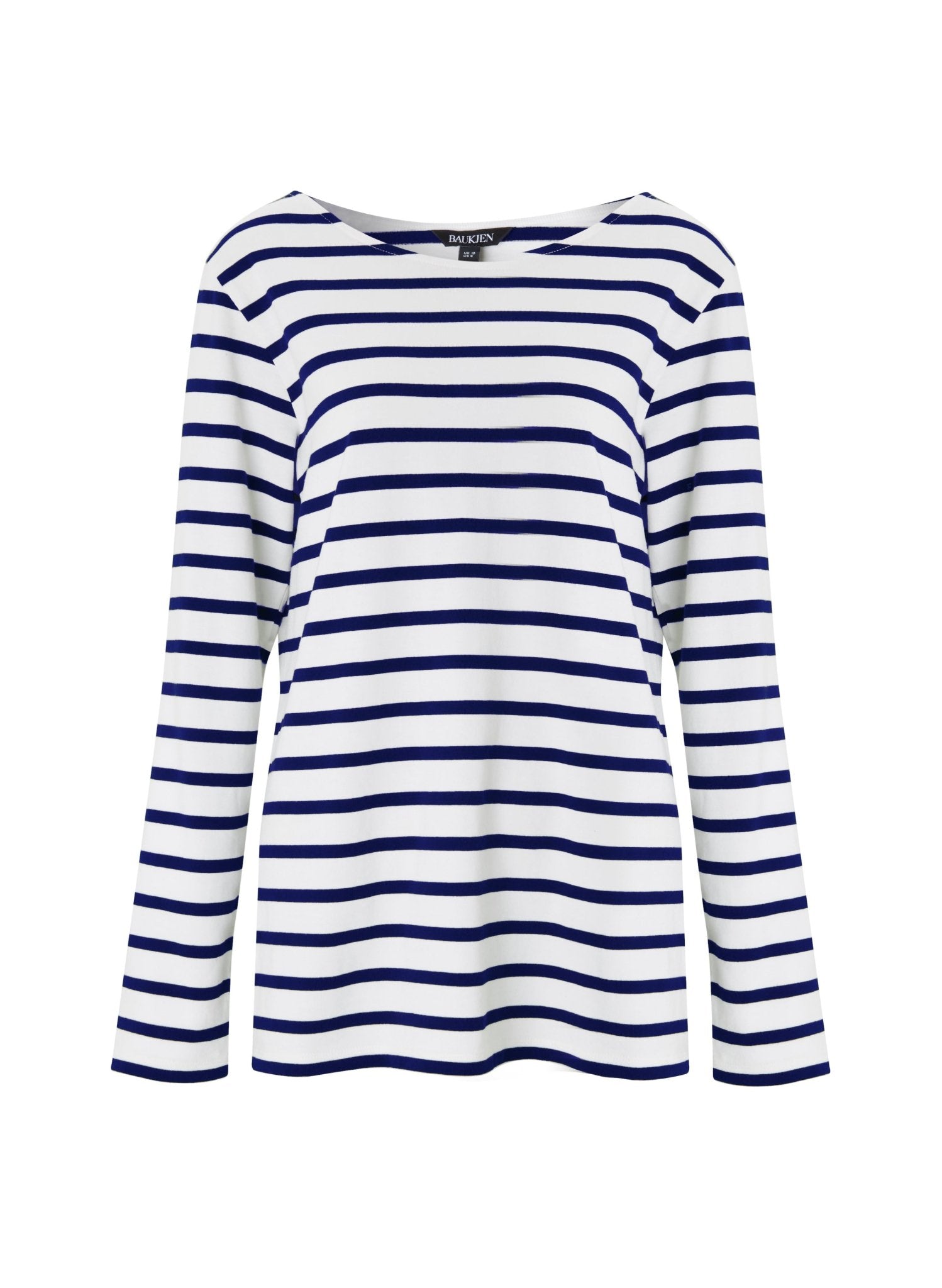 Ashley Organic Cotton Top - Soft White & Deep indigo Baukjen