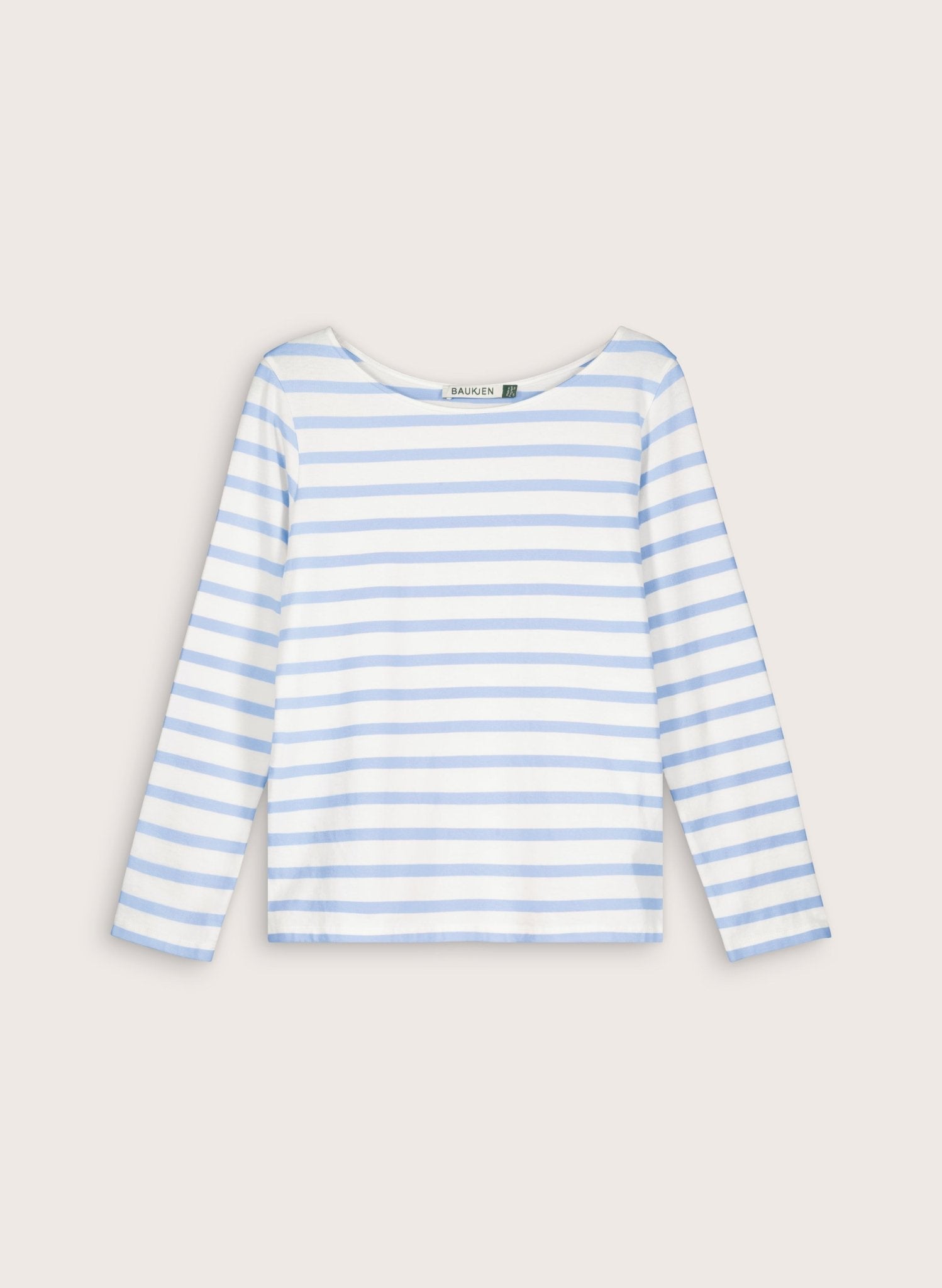 Ashley Organic Cotton Top - Soft White & Ice Blue Baukjen