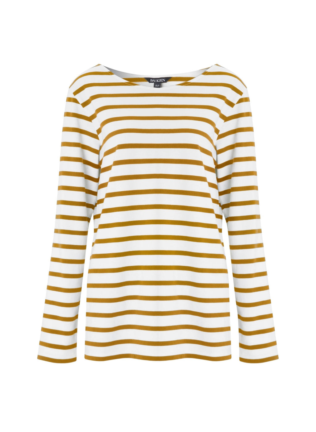 Ashley Organic Cotton Top - Soft White & Ochre Baukjen