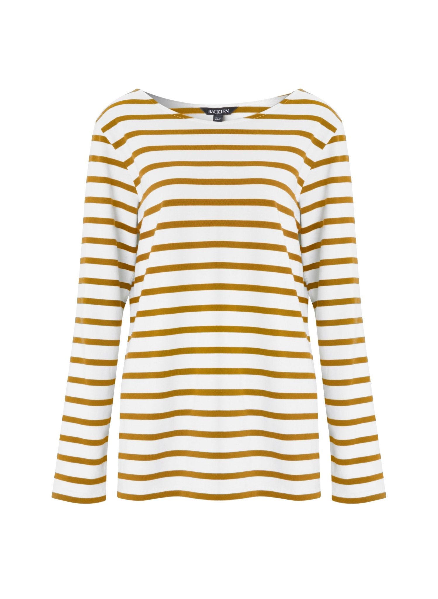 Ashley Organic Cotton Top - Soft White & Ochre Baukjen