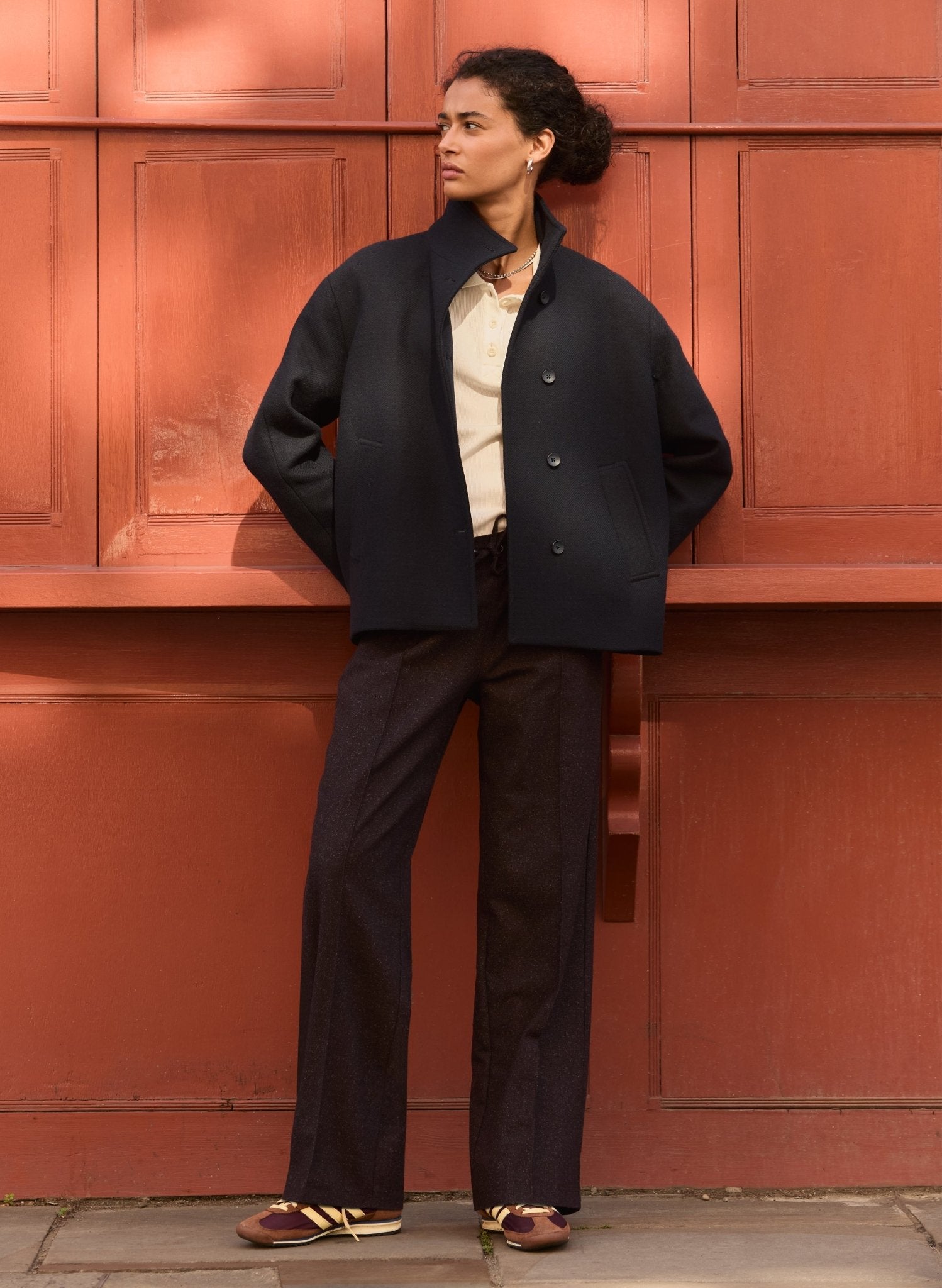 Ashton Wool Blend Short Coat - Classic Navy Baukjen