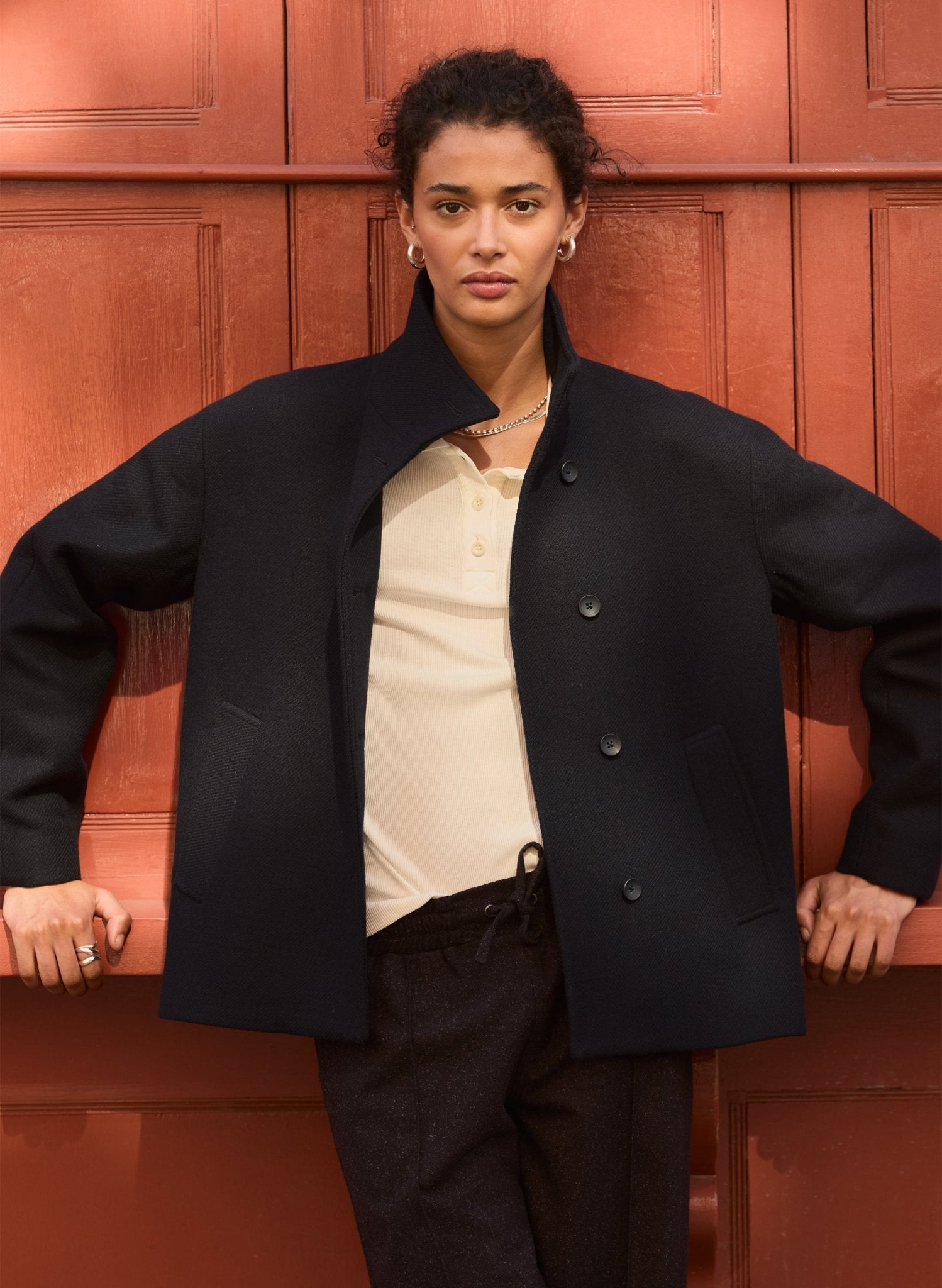 Ashton Wool Blend Short Coat - Classic Navy | Baukjen