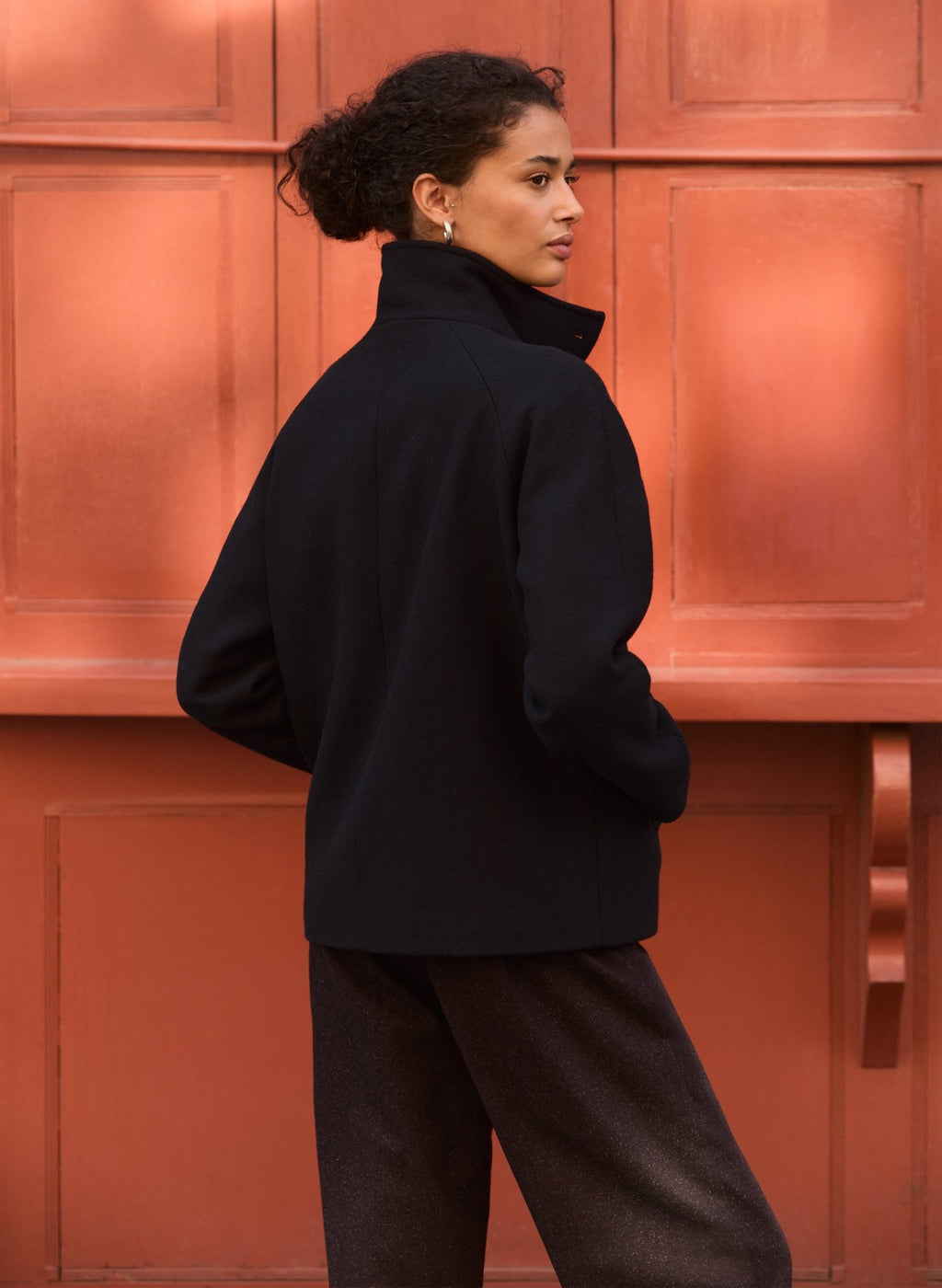 Ashton Wool Blend Short Coat - Classic Navy Baukjen