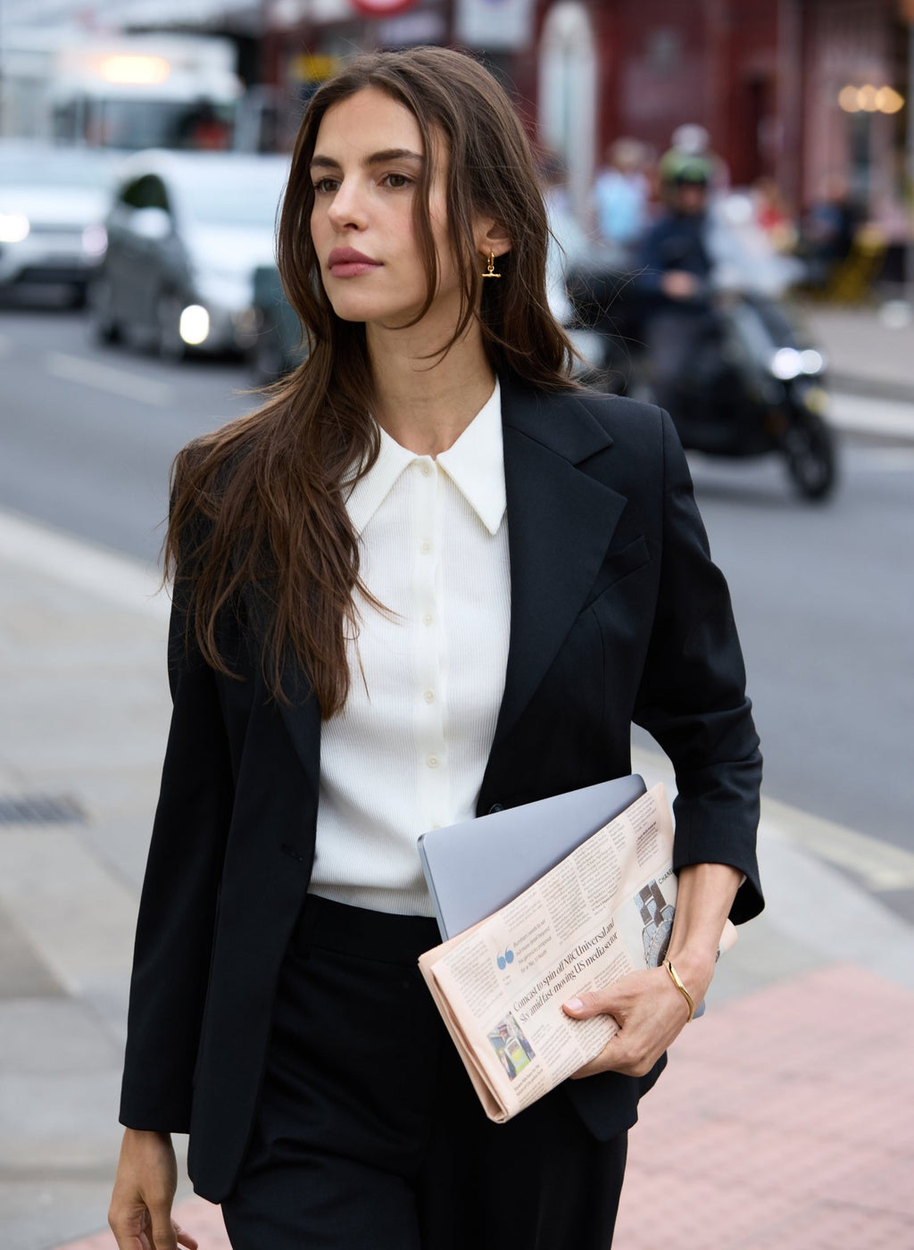 Ava Cinched Waist Blazer - Black Baukjen