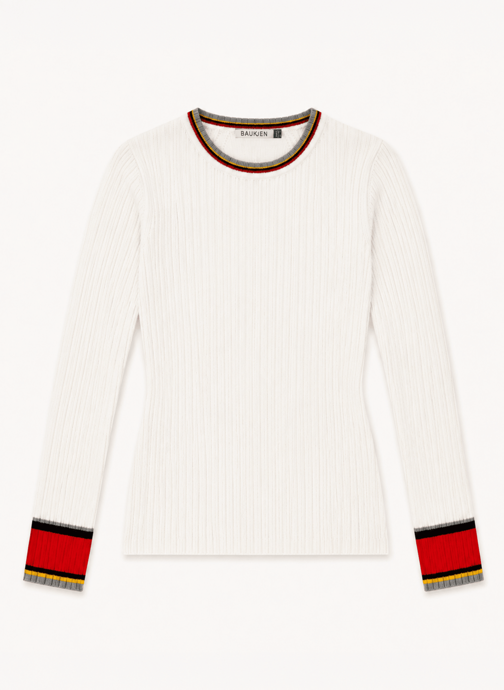 Aven Merino Wool Ribbed Top - Cream Baukjen