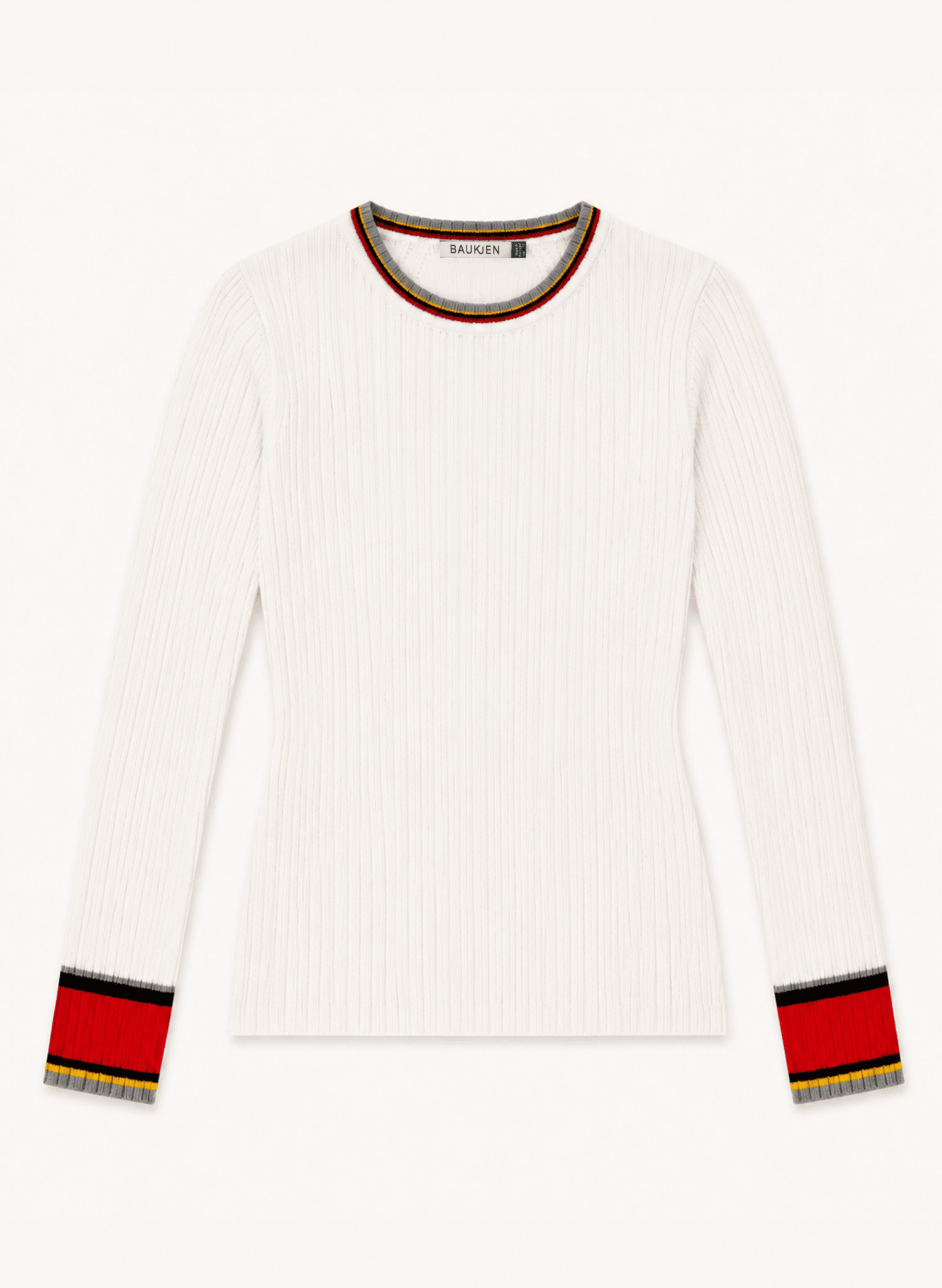 Aven Merino Wool Ribbed Top - Cream Baukjen