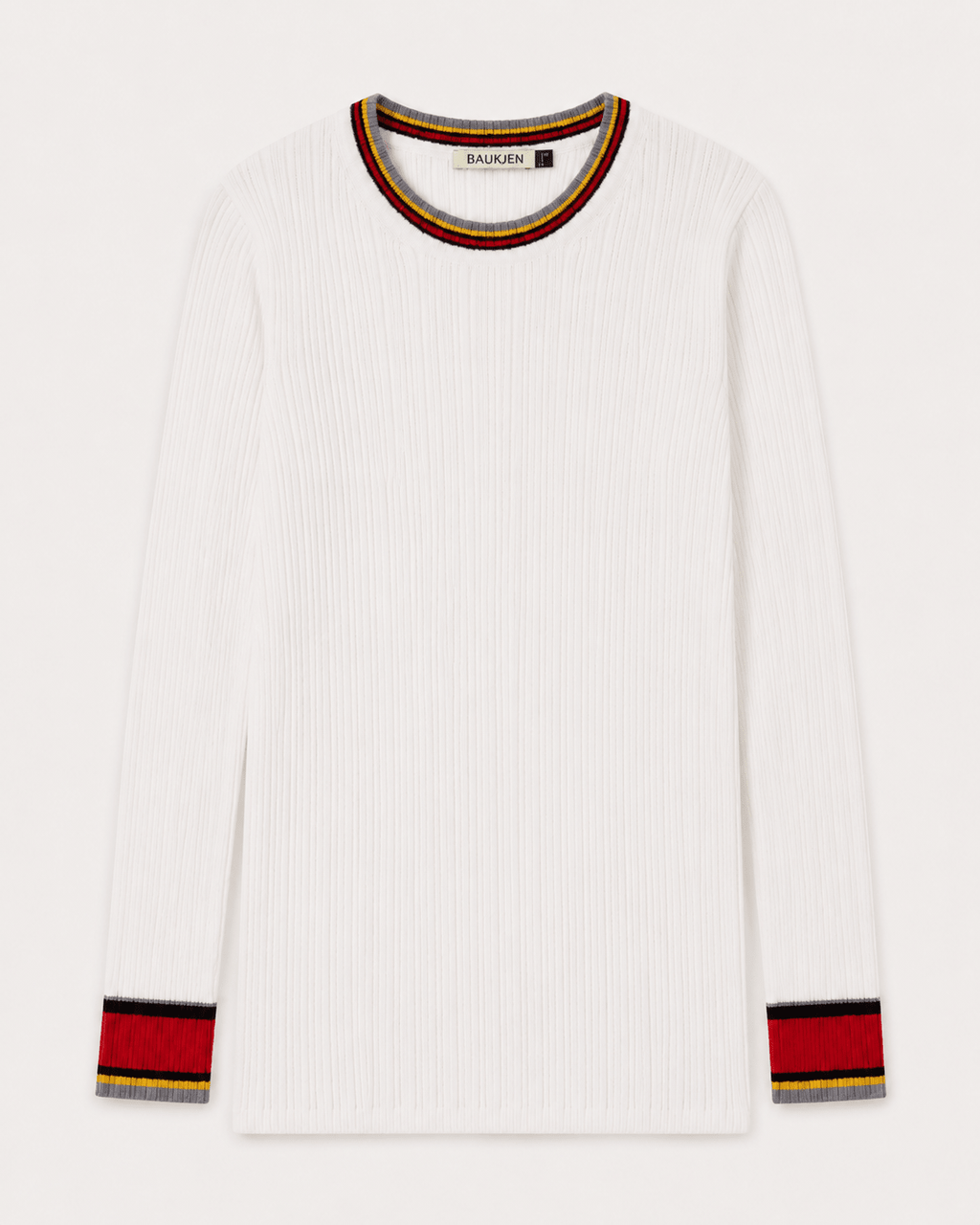 Aven Merino Wool Ribbed Top - Cream Baukjen