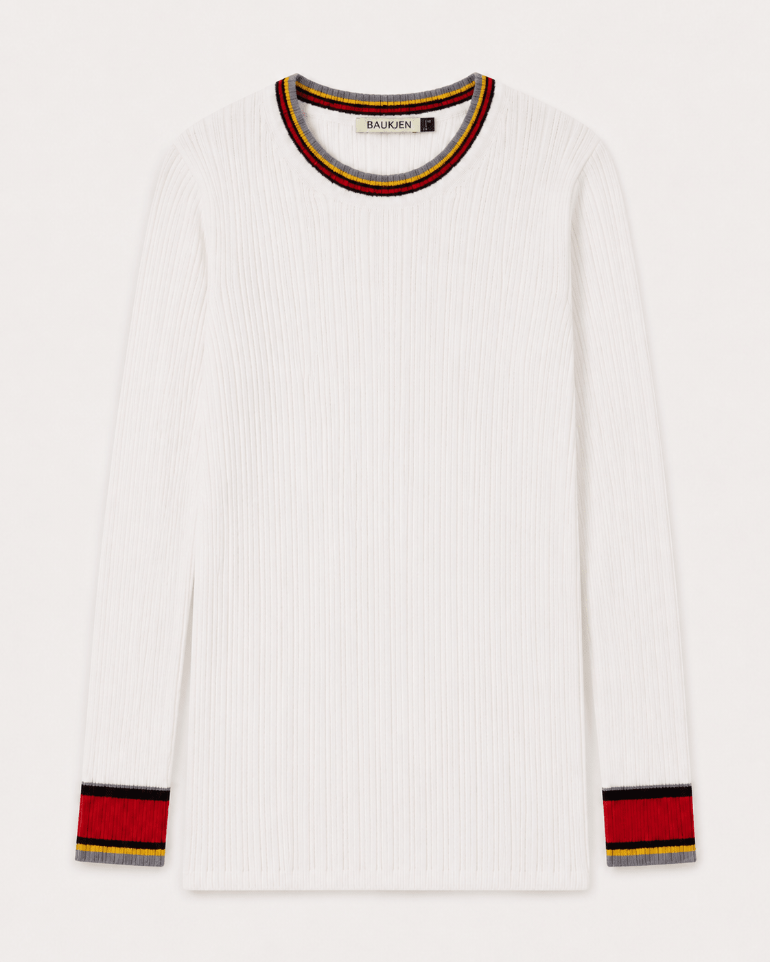 Aven Merino Wool Ribbed Top - Cream Baukjen