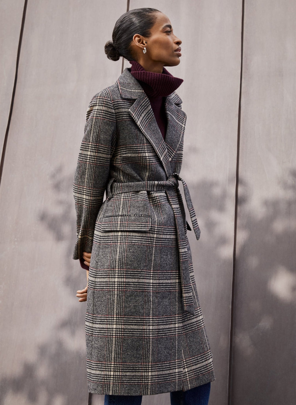 Aye Check Coat - Brown Check Baukjen