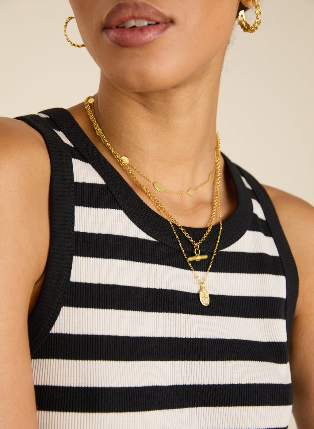 Baukjen Essentials Organic Cotton Rib Tank - Caviar Black & Soft White Baukjen