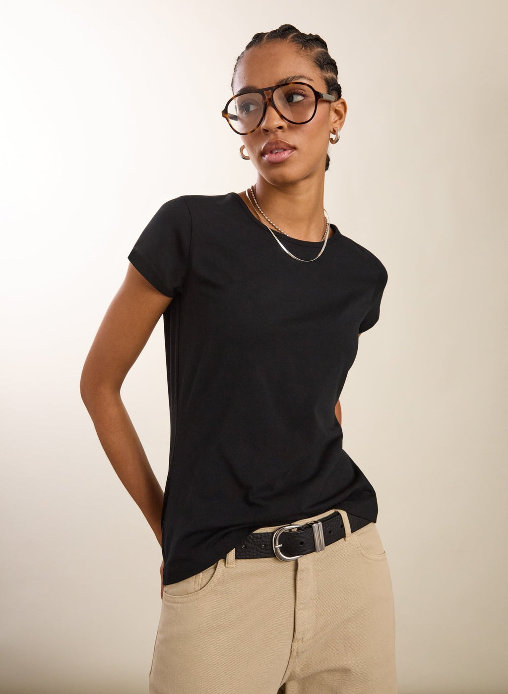 Baukjen Essentials Organic Cotton Slim Tee - Caviar Black Baukjen