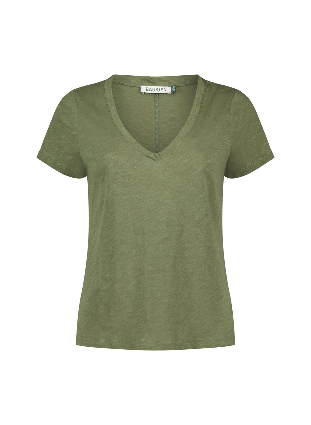 Baukjen Essentials Organic Cotton V - Neck Tee - Light Khaki Baukjen