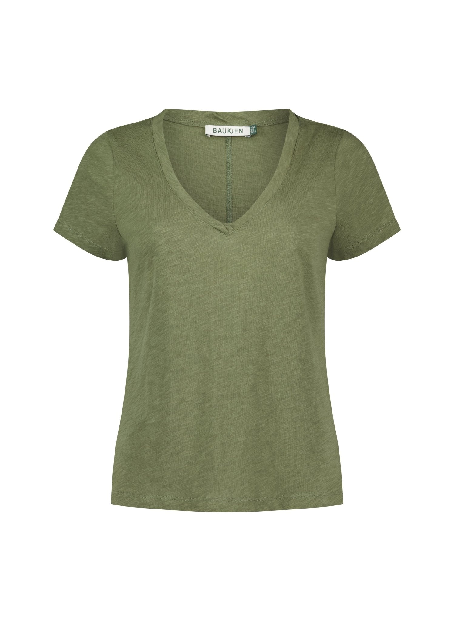 Baukjen Essentials Organic Cotton V - Neck Tee - Light Khaki Baukjen