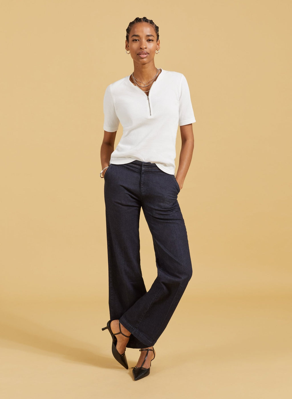 Baukjen Essentials Organic Cotton Zip Top - Pure White Baukjen