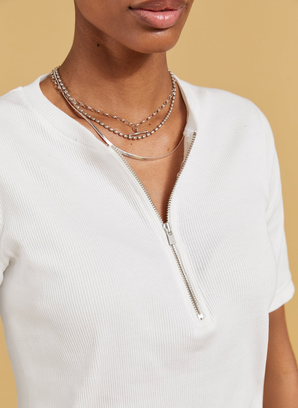 Baukjen Essentials Organic Cotton Zip Top - Pure White Baukjen