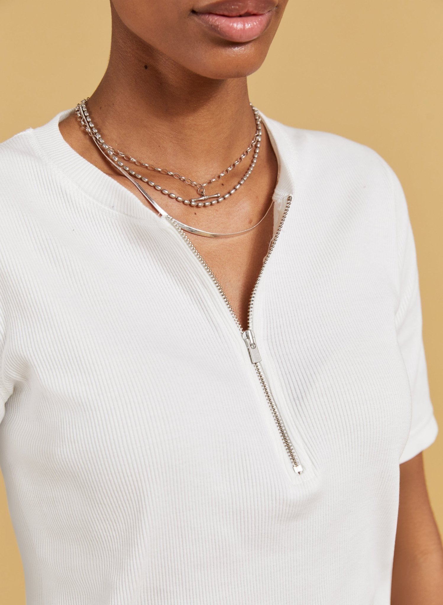 Baukjen Essentials Organic Cotton Zip Top - Pure White Baukjen