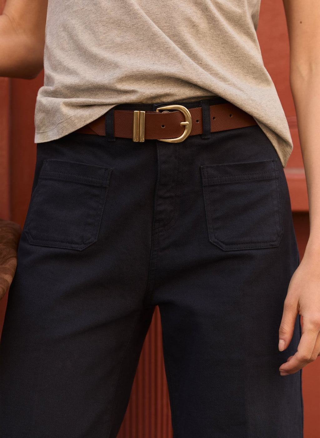 Baukjen Signature Gold Buckle Belt - Brown Baukjen