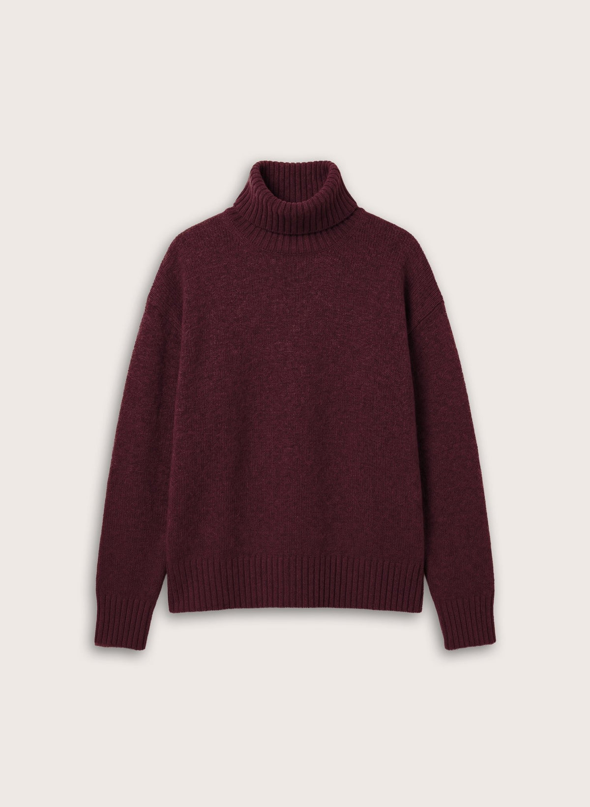 Bella Cashmere Turtleneck Jumper - Plum Baukjen