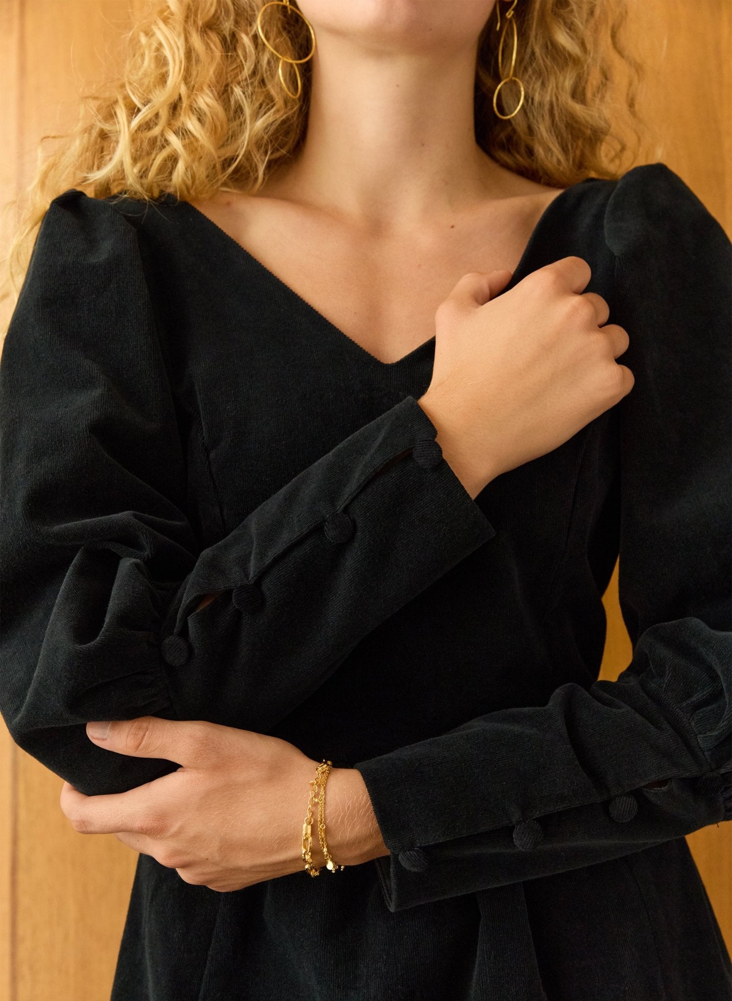 Benedita Midi Dress - Caviar Black Baukjen