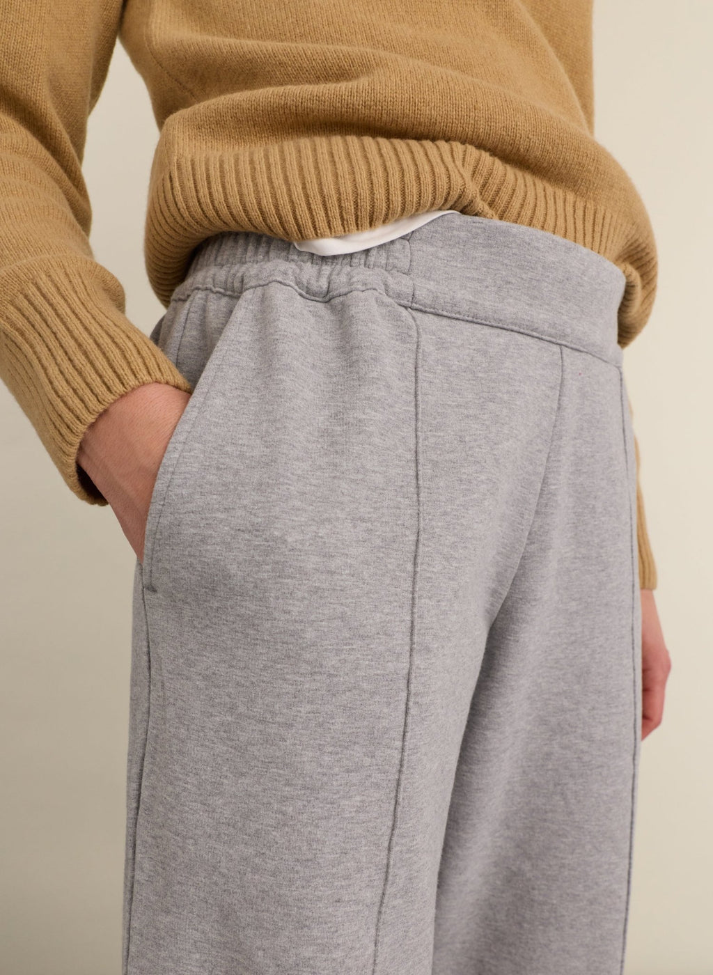 Bergan Organic Cotton Wide Leg Joggers - Grey Marl Baukjen