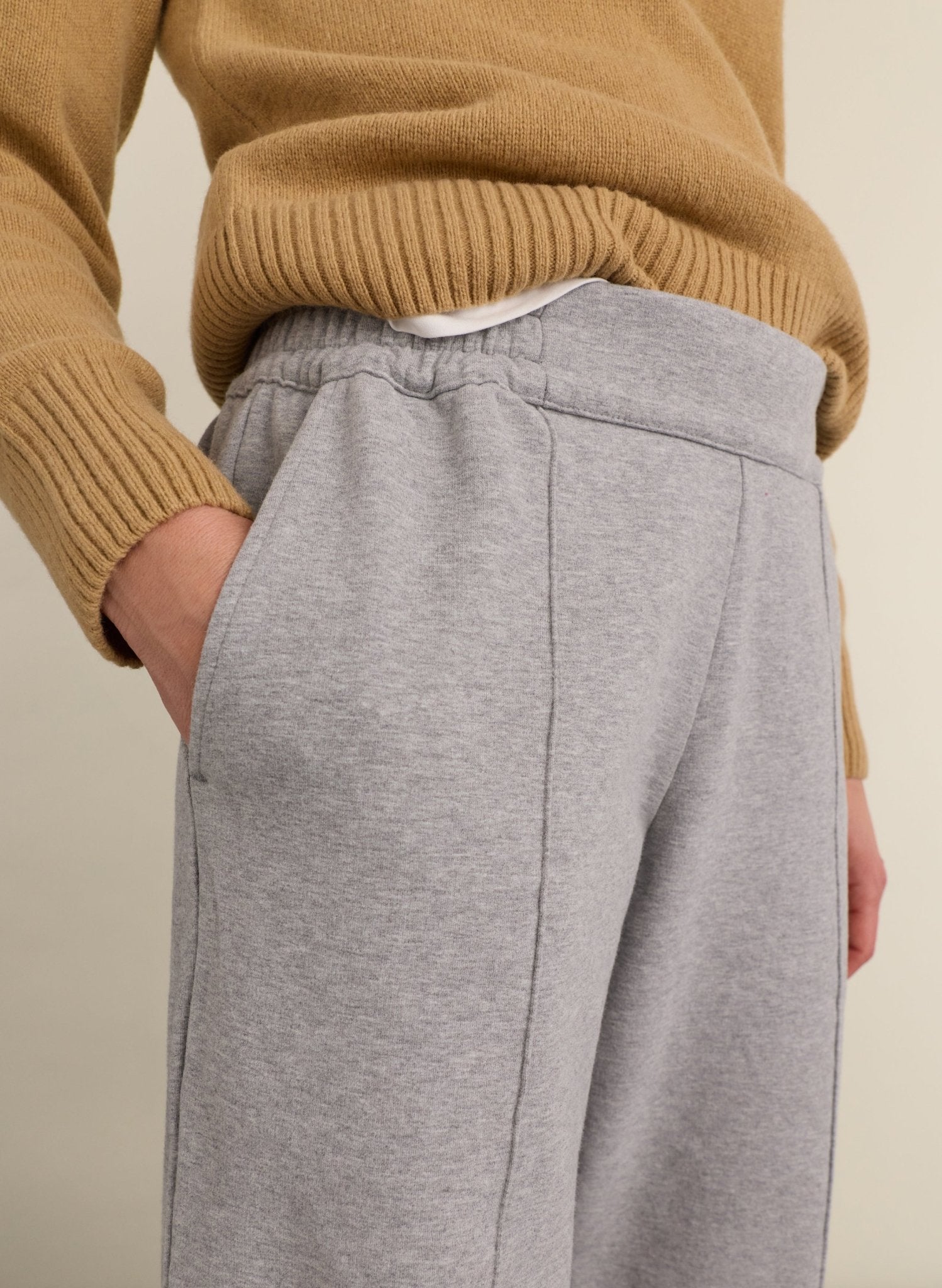 Bergan Organic Cotton Wide Leg Joggers - Grey Marl Baukjen