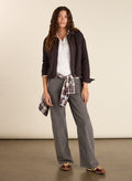 Bethany Organic Cotton Corduroy Wide Leg Trousers - Slate Grey Baukjen