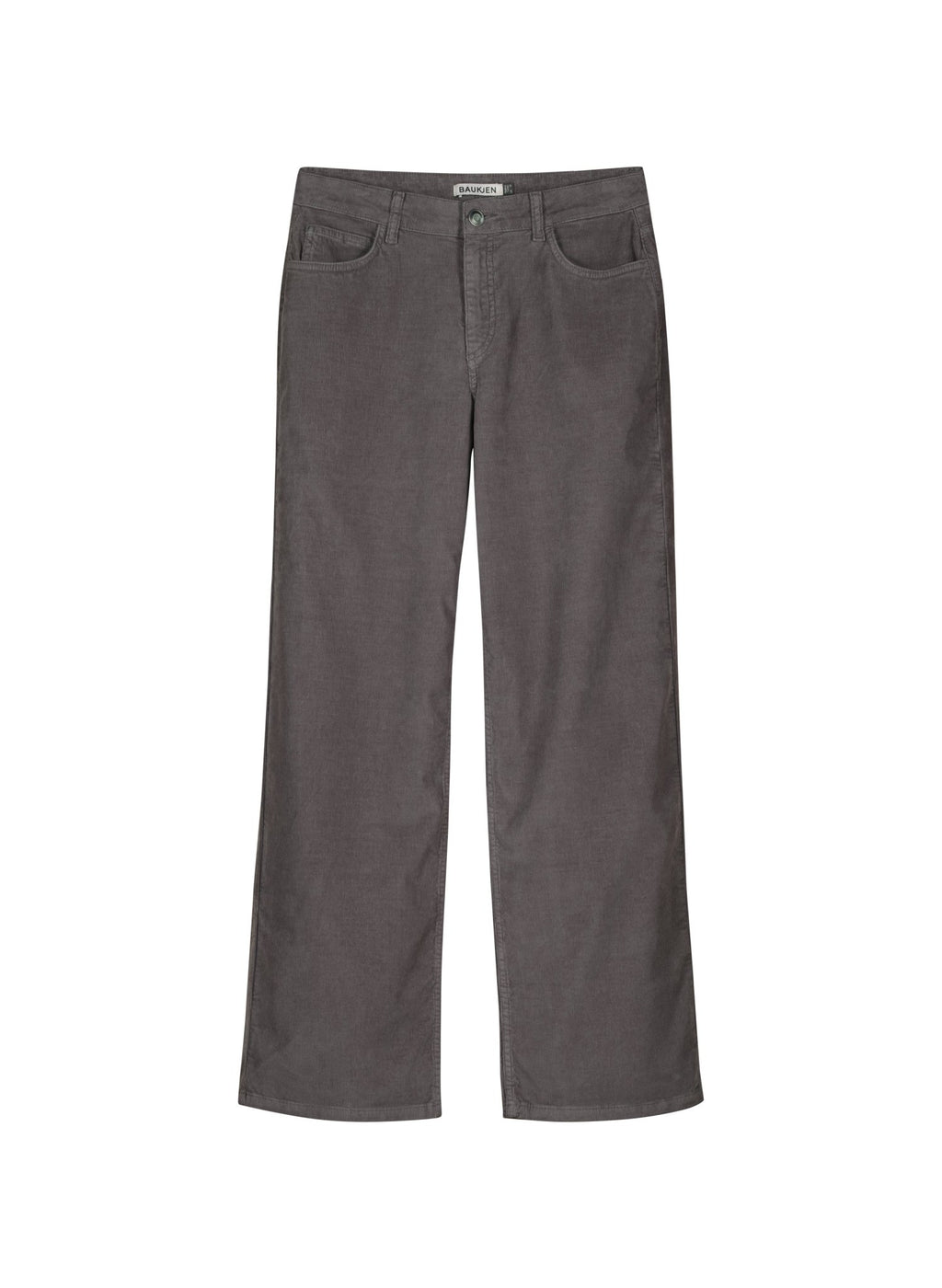 Bethany Organic Cotton Corduroy Wide Leg Trousers - Slate Grey Baukjen