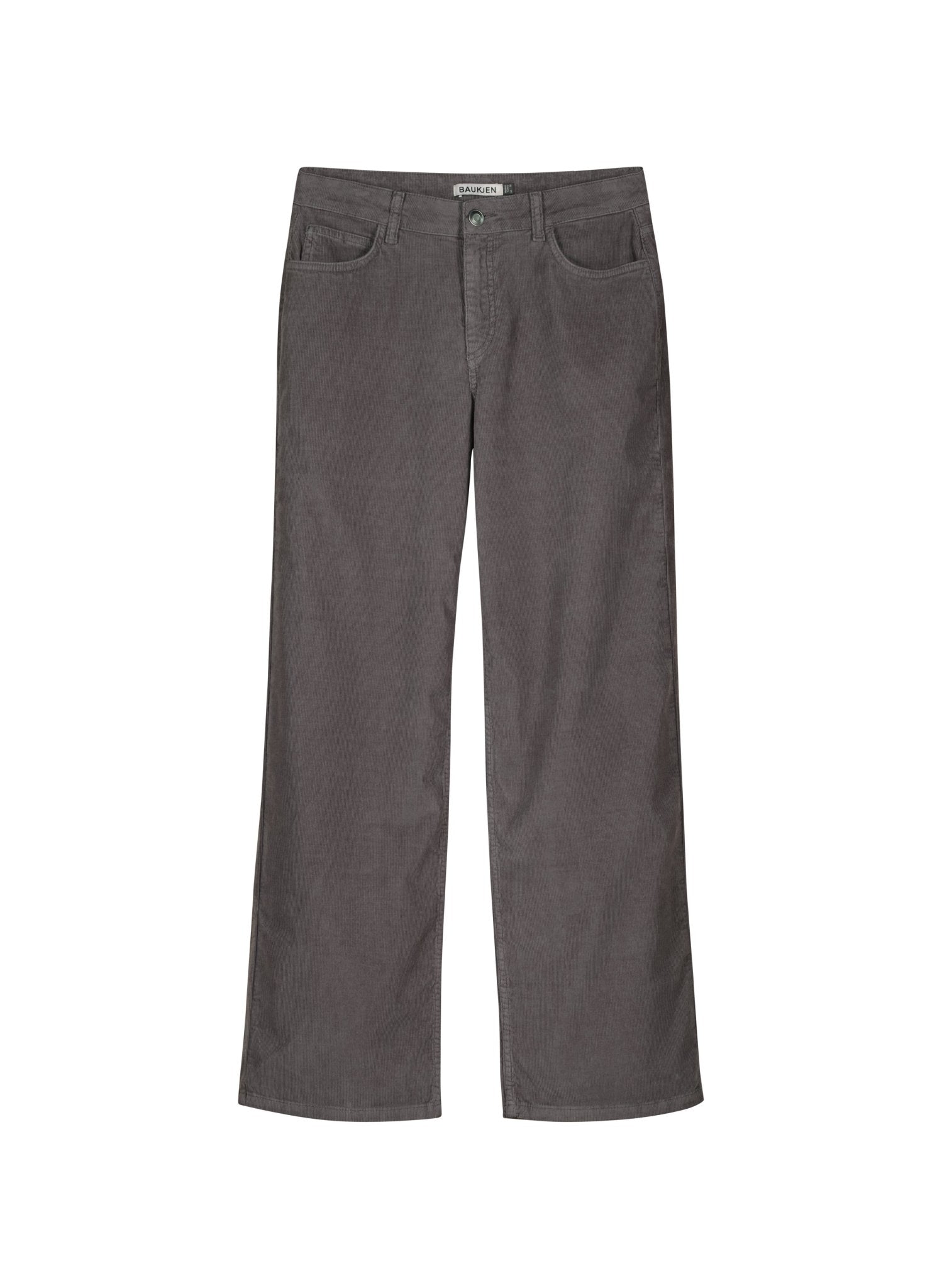 Bethany Organic Cotton Corduroy Wide Leg Trousers - Slate Grey Baukjen