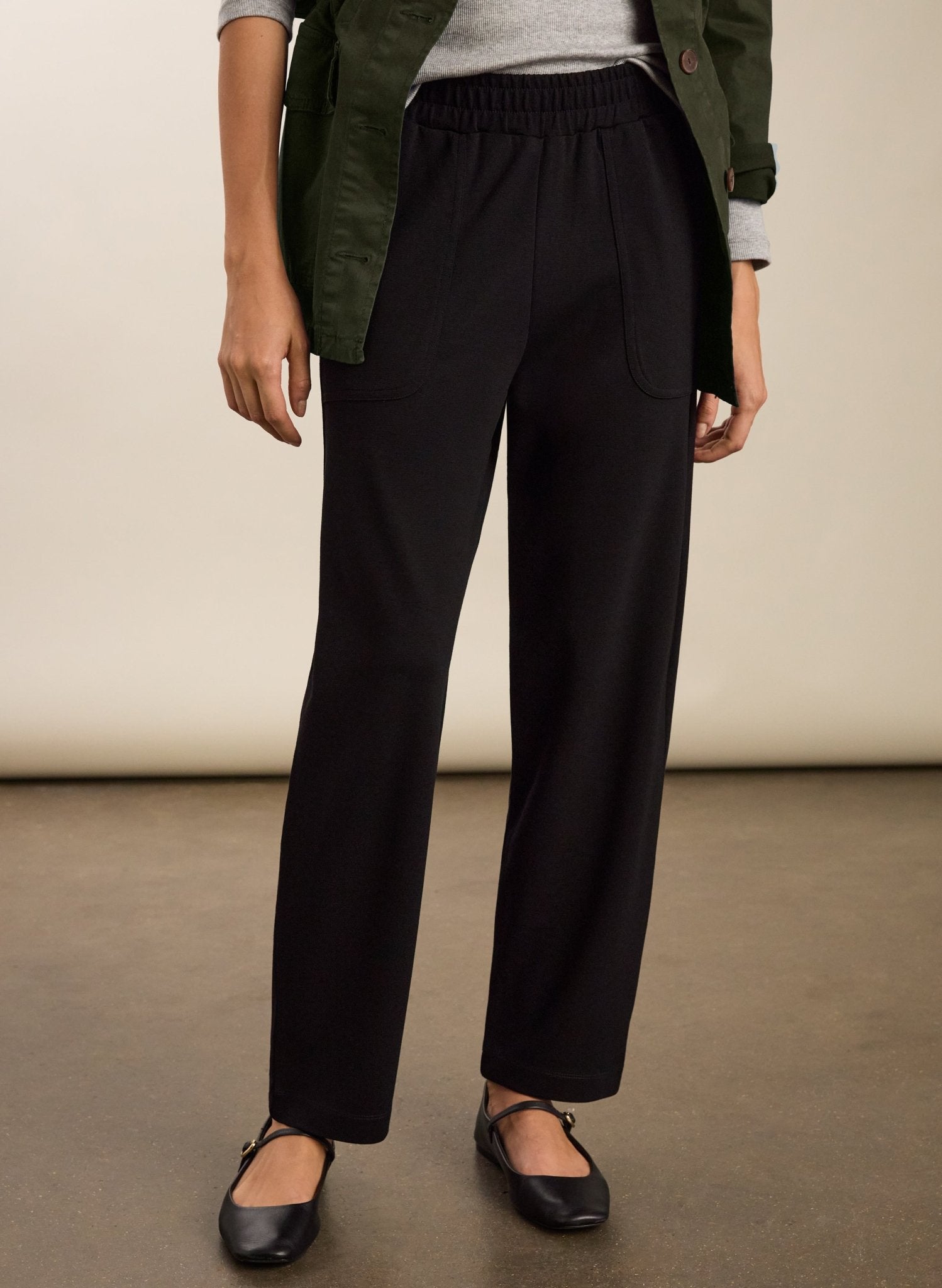 Billie Ponte Carrot Leg Trousers - Caviar Black Baukjen
