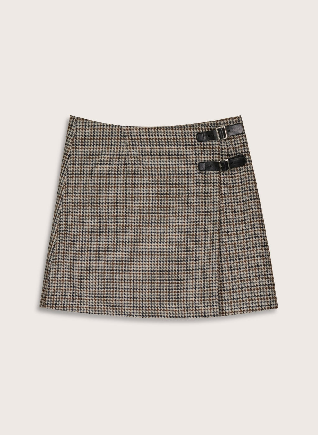 Blaine Wool Blend Kilt - Neutral Puppytooth Check Baukjen