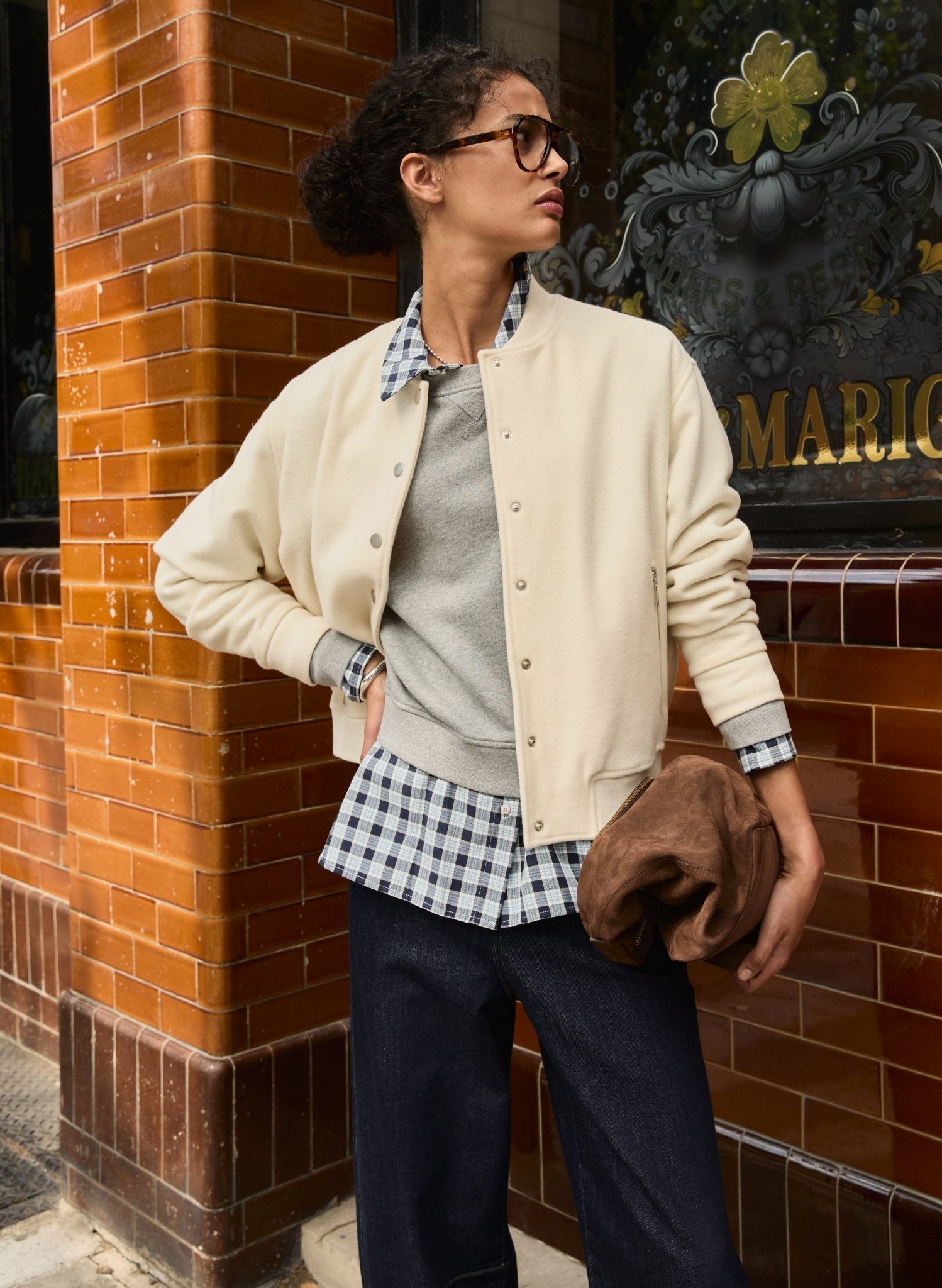 Blake Organic Cotton Cropped Sweatshirt - Grey Marl Baukjen