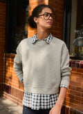 Blake Organic Cotton Cropped Sweatshirt - Grey Marl Baukjen