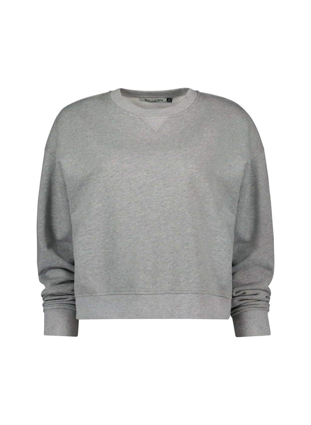Blake Organic Cotton Cropped Sweatshirt - Grey Marl Baukjen